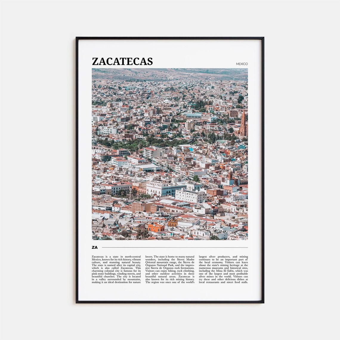 Zacatecas Travel Poster, Mexico Art Print