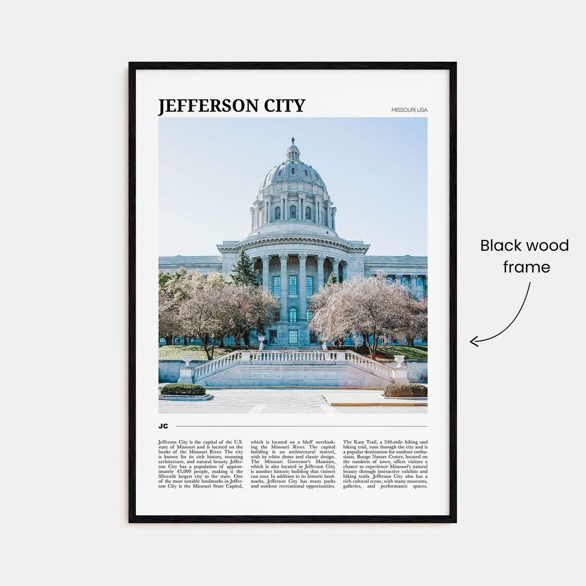 Jefferson City Missouri State Capitol Travel Photography Poster - Image 2