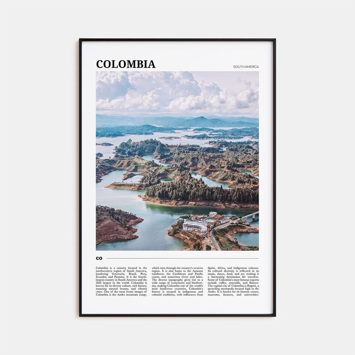 Colombia Travel Poster No 2 Colombia Wall Art Colombia Poster Print Colombia Photo Colombia Decor South America