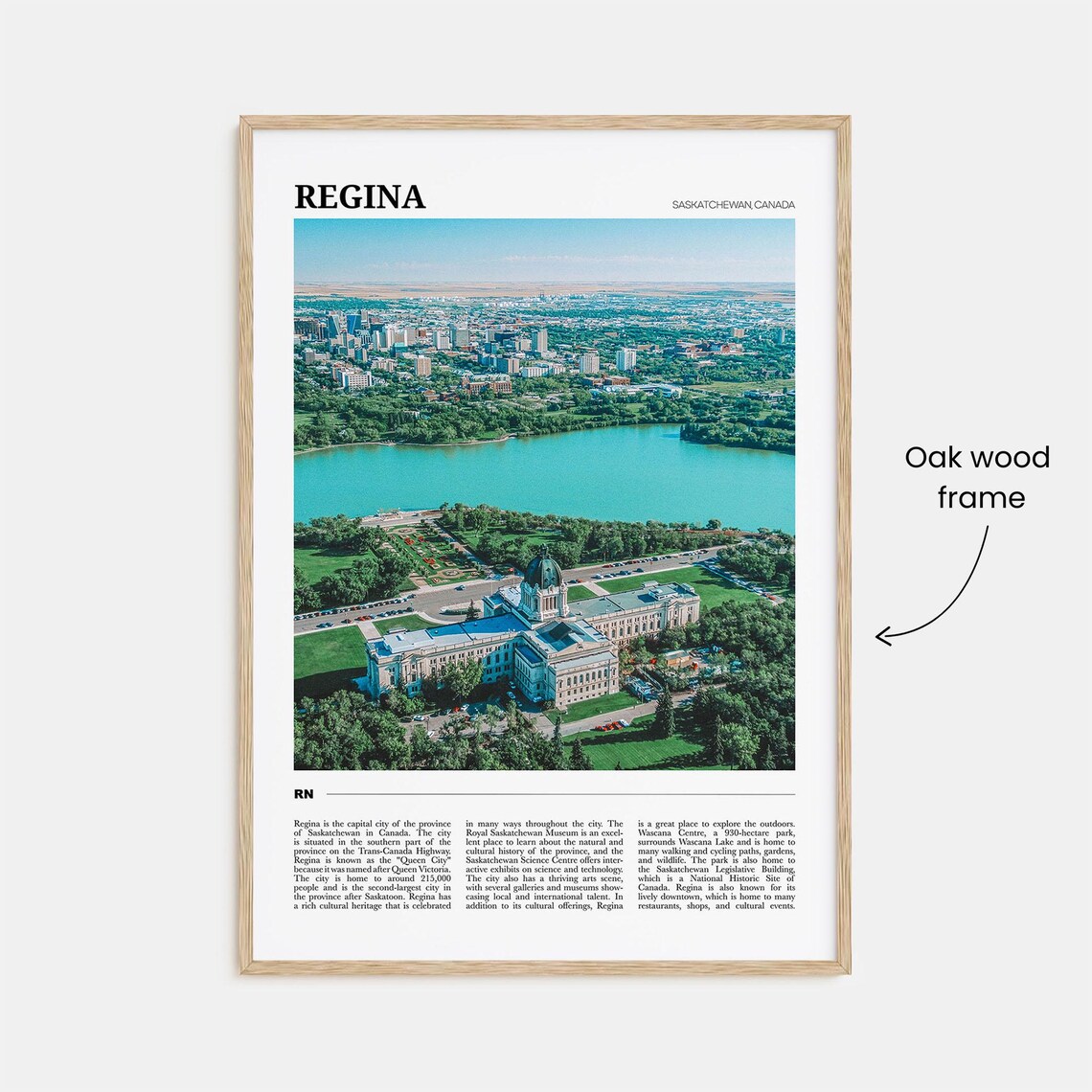 Regina Saskatchewan Canada Aerial Lake Legislature Building Poster - Image 3
