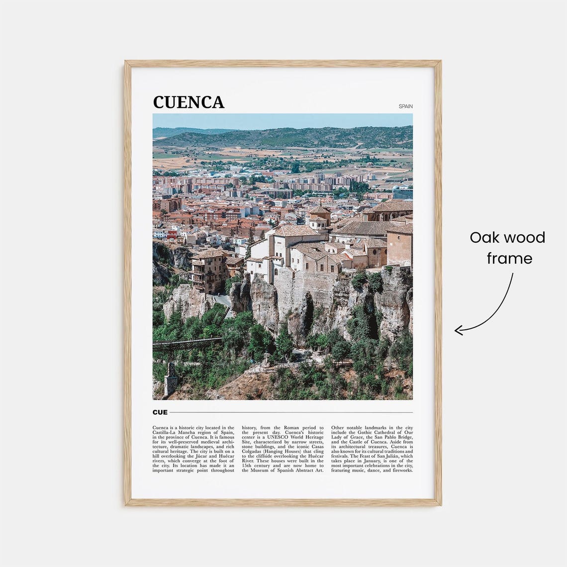 Cuenca Spain Clifftop Old Town Hanging Houses UNESCO Heritage Poster - Image 3