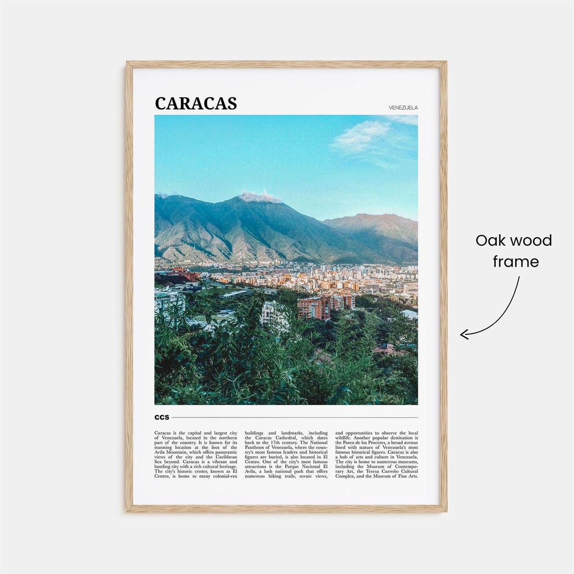 Caracas Venezuela City Beneath Avila Mountain Skyline Travel Poster - Image 3