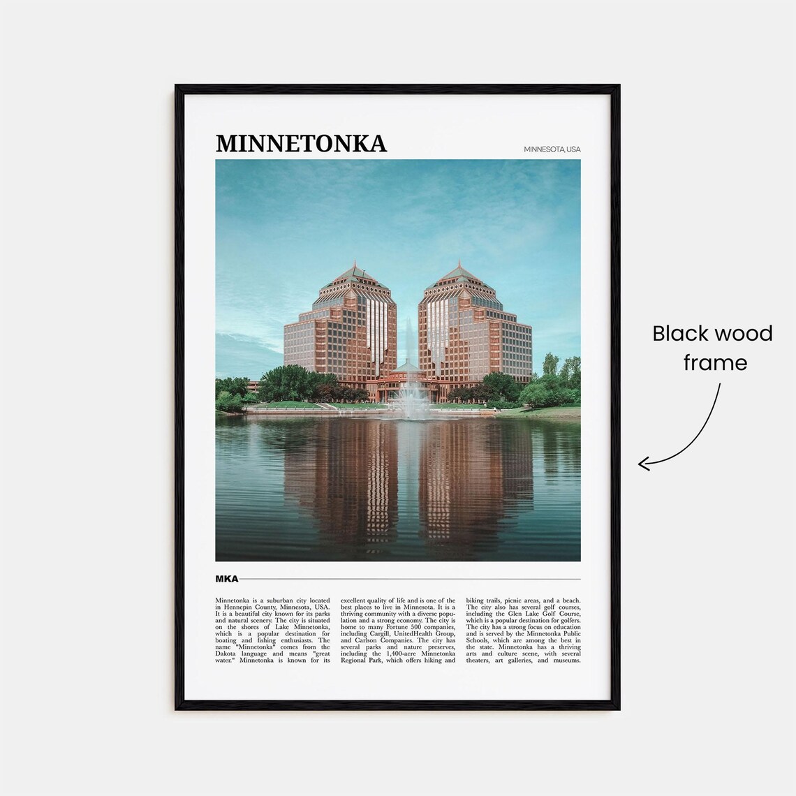 Minnetonka Minnesota Lake Towers Reflection Travel Poster Series - Image 2