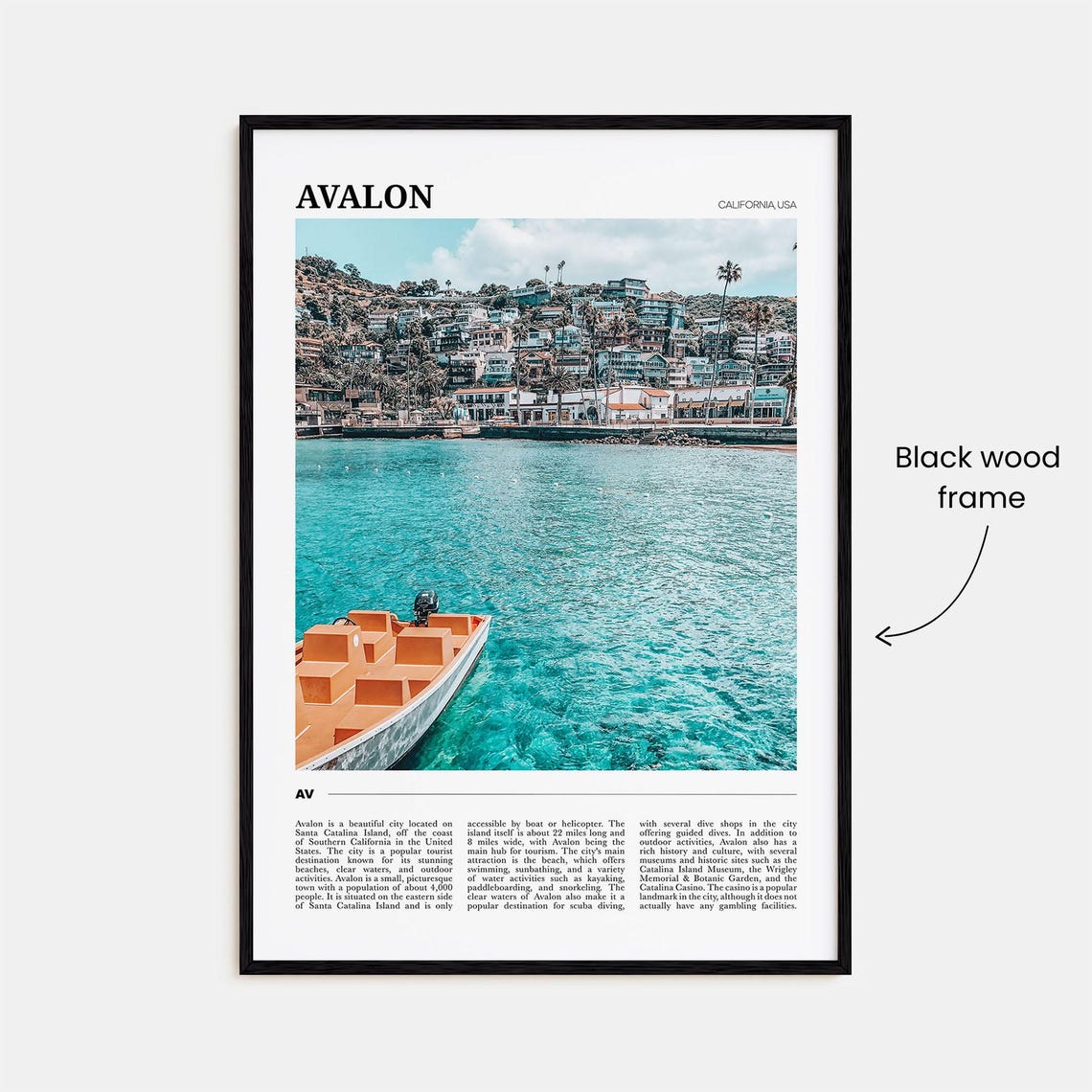 Avalon California Catalina Island Harbor Turquoise Water Poster - Image 2
