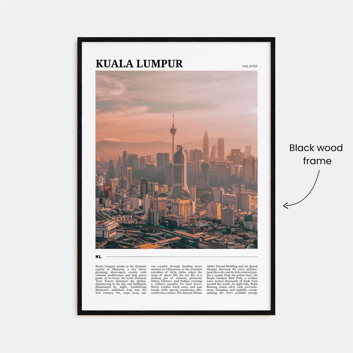 Kuala Lumpur Malaysia Travel Poster KL Tower Skyline Sunset View - Image 2