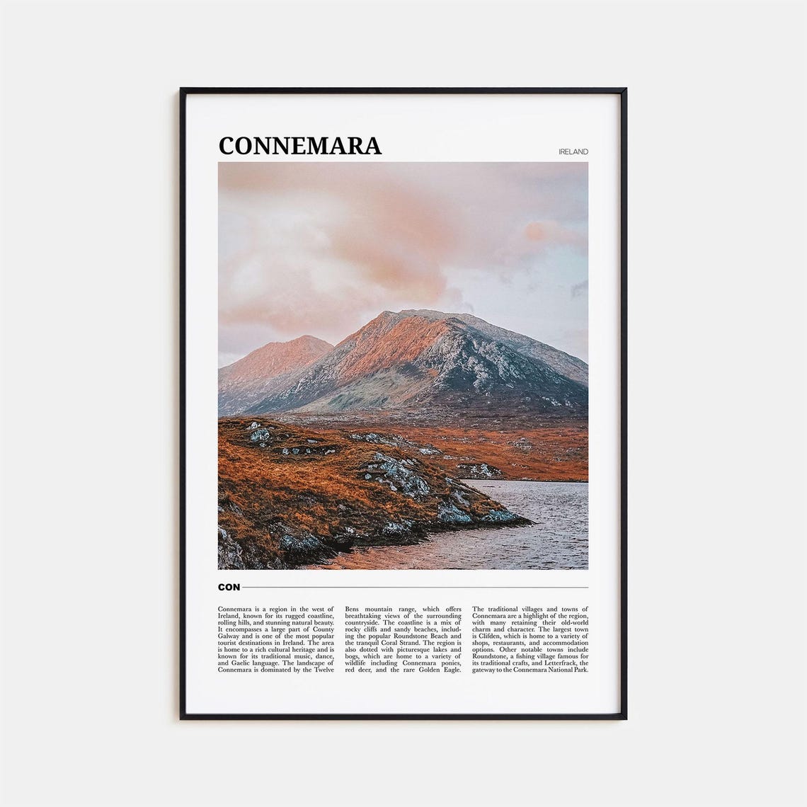 Scenic Connemara Ireland Mountain Travel Destination Photo Poster