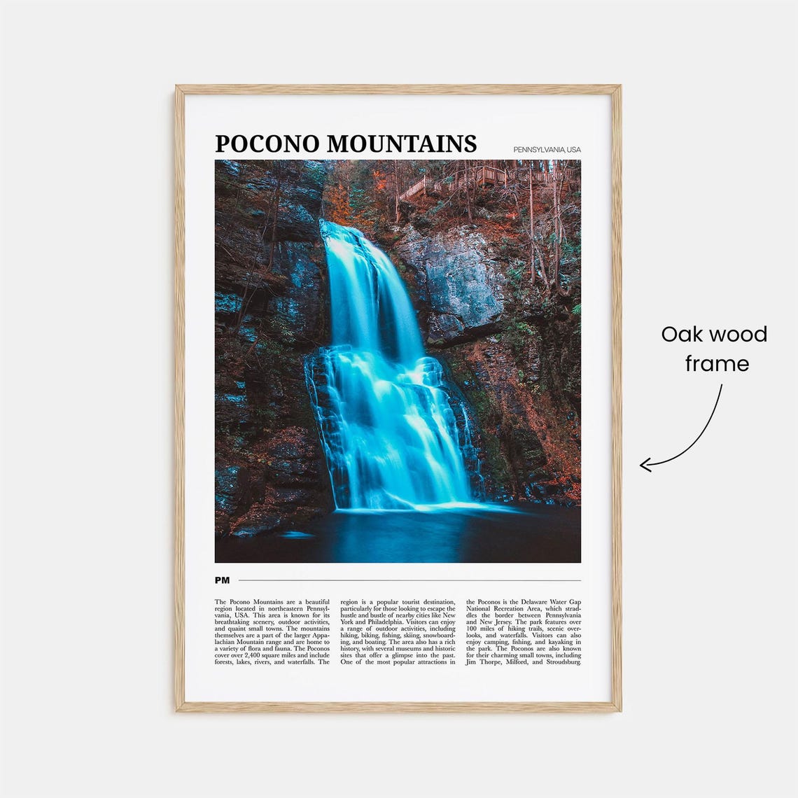 Pocono Mountains Pennsylvania USA Forest Waterfall Glow Poster - Image 3