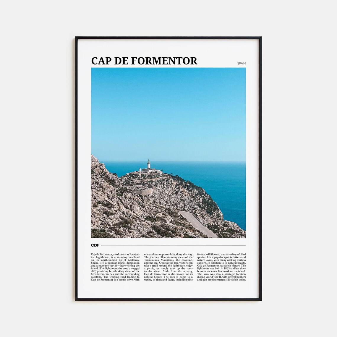 Cap De Formentor Travel Poster, Mallorca Wall Art