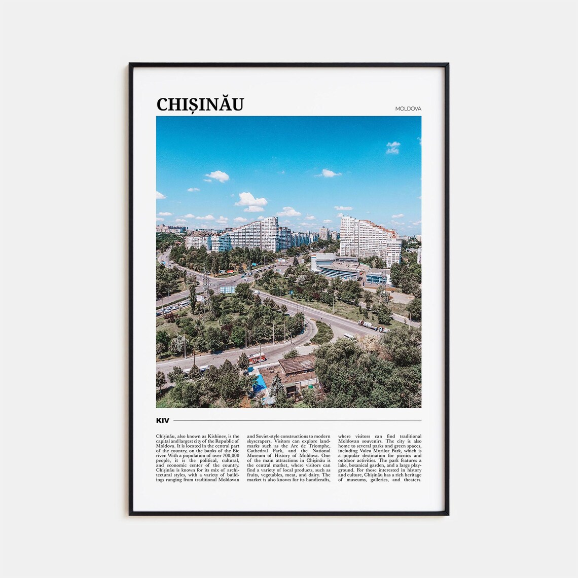 Chisinau Travel Poster, Moldova Wall Art Print