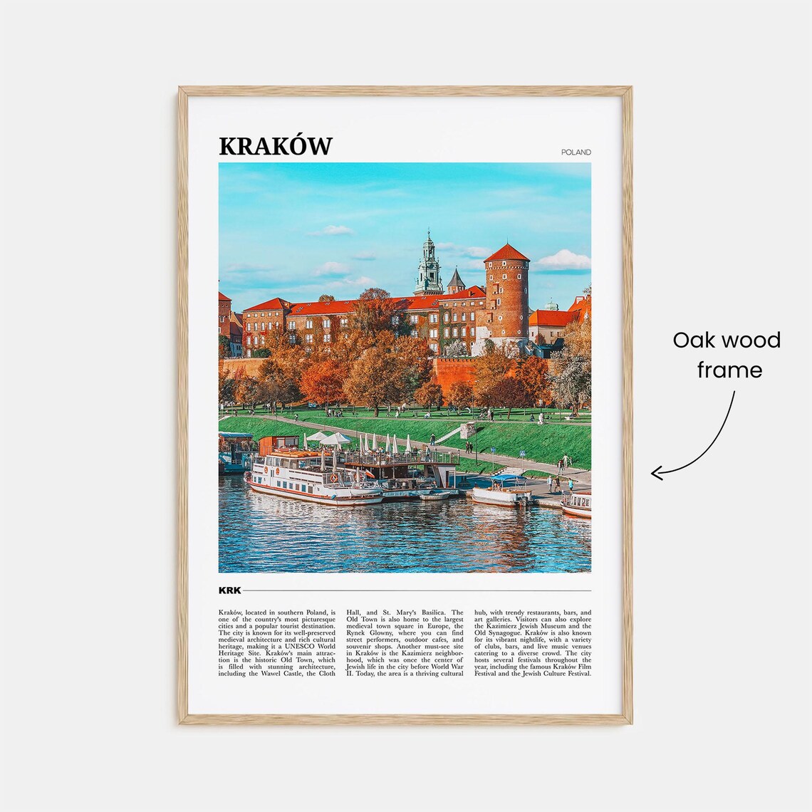 Krakow Poland Wawel Castle Riverside Autumn City Travel Poster - Image 3