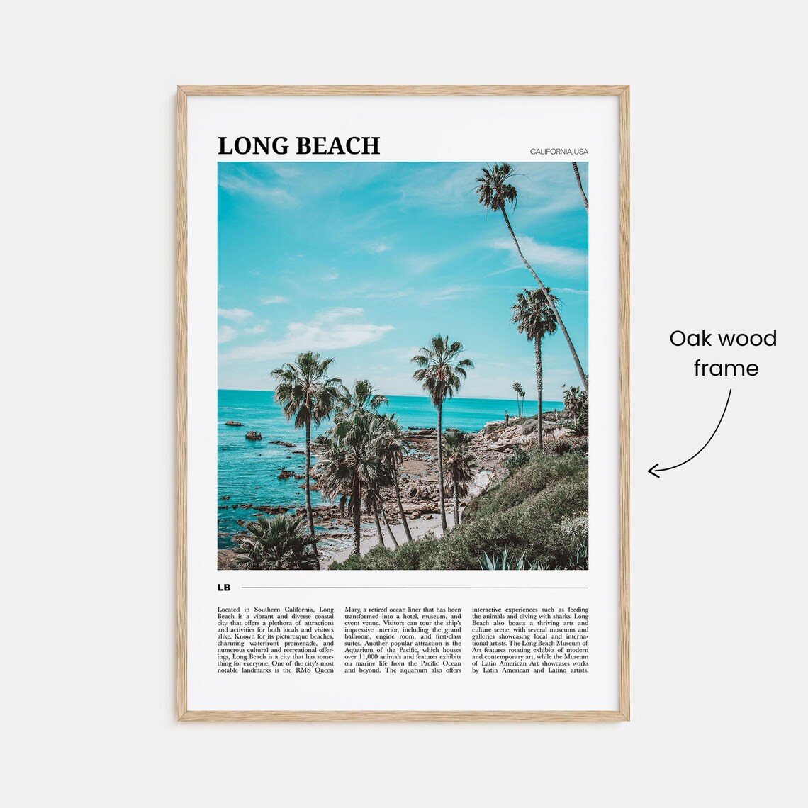 Long Beach California USA Palm Trees Beach Photography Travel Poster - Image 3
