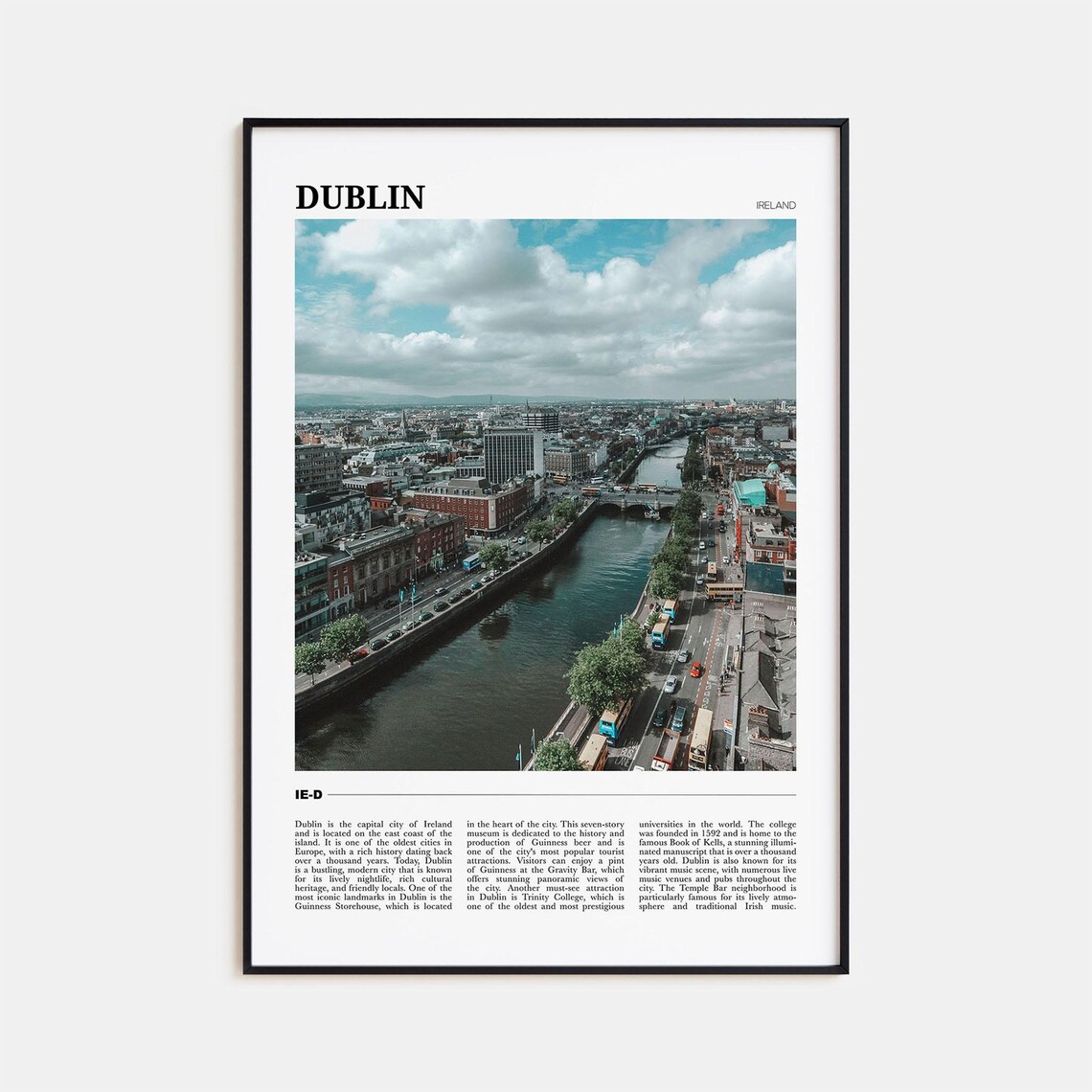 Dublin Travel Poster, Ireland Travel Poster
