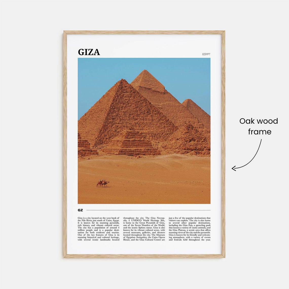 Giza Egypt Great Pyramids Desert Historic Ancient View Poster - Image 3
