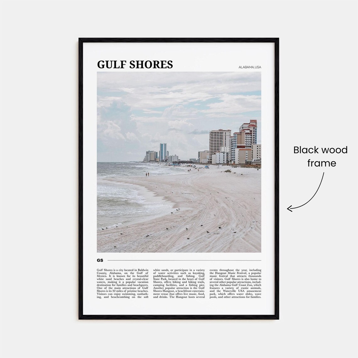 Gulf Shores Alabama Beach Travel Poster White Sand Coast Art - Image 2