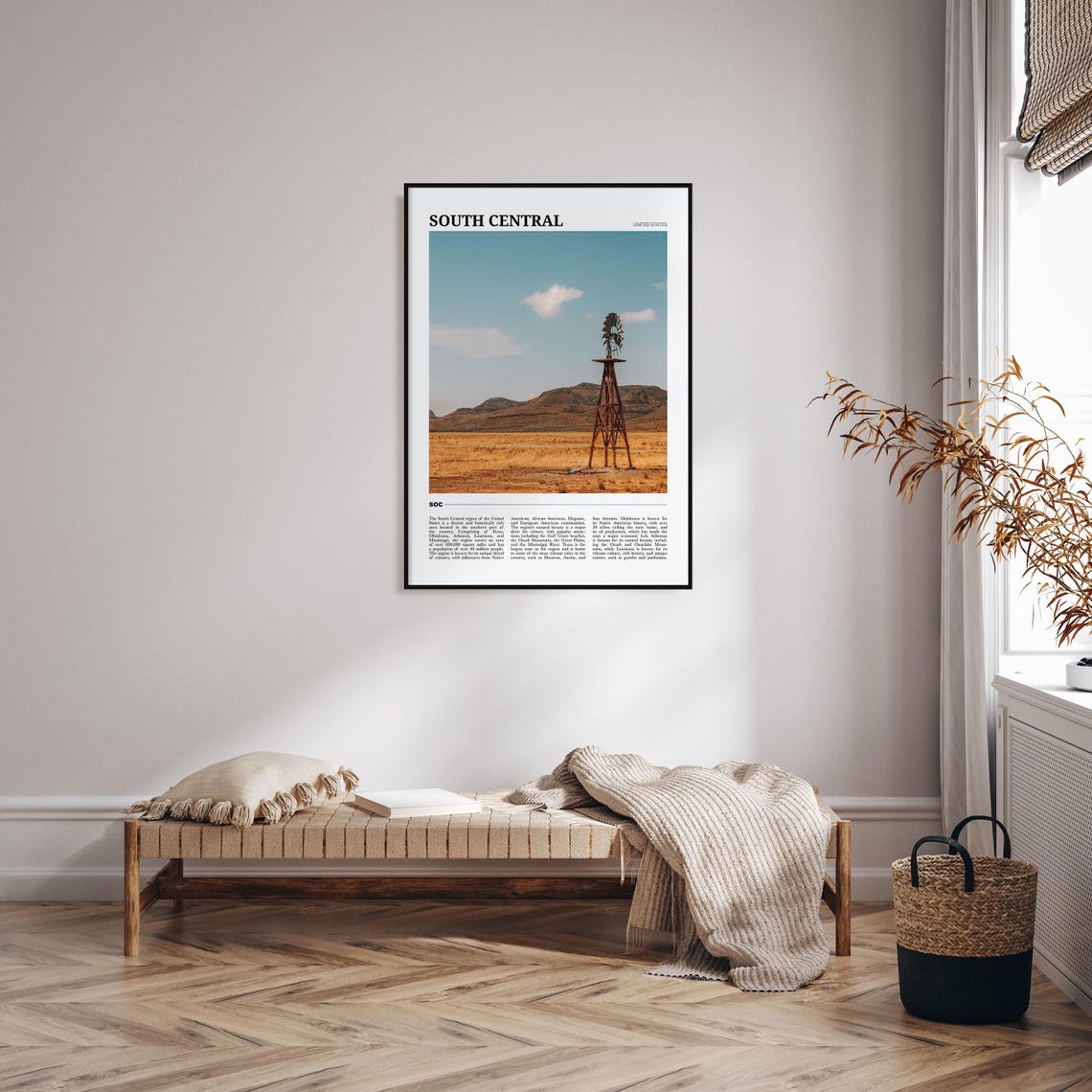 South Central USA Desert Windmill Rustic Western Scene Travel Poster - Image 4