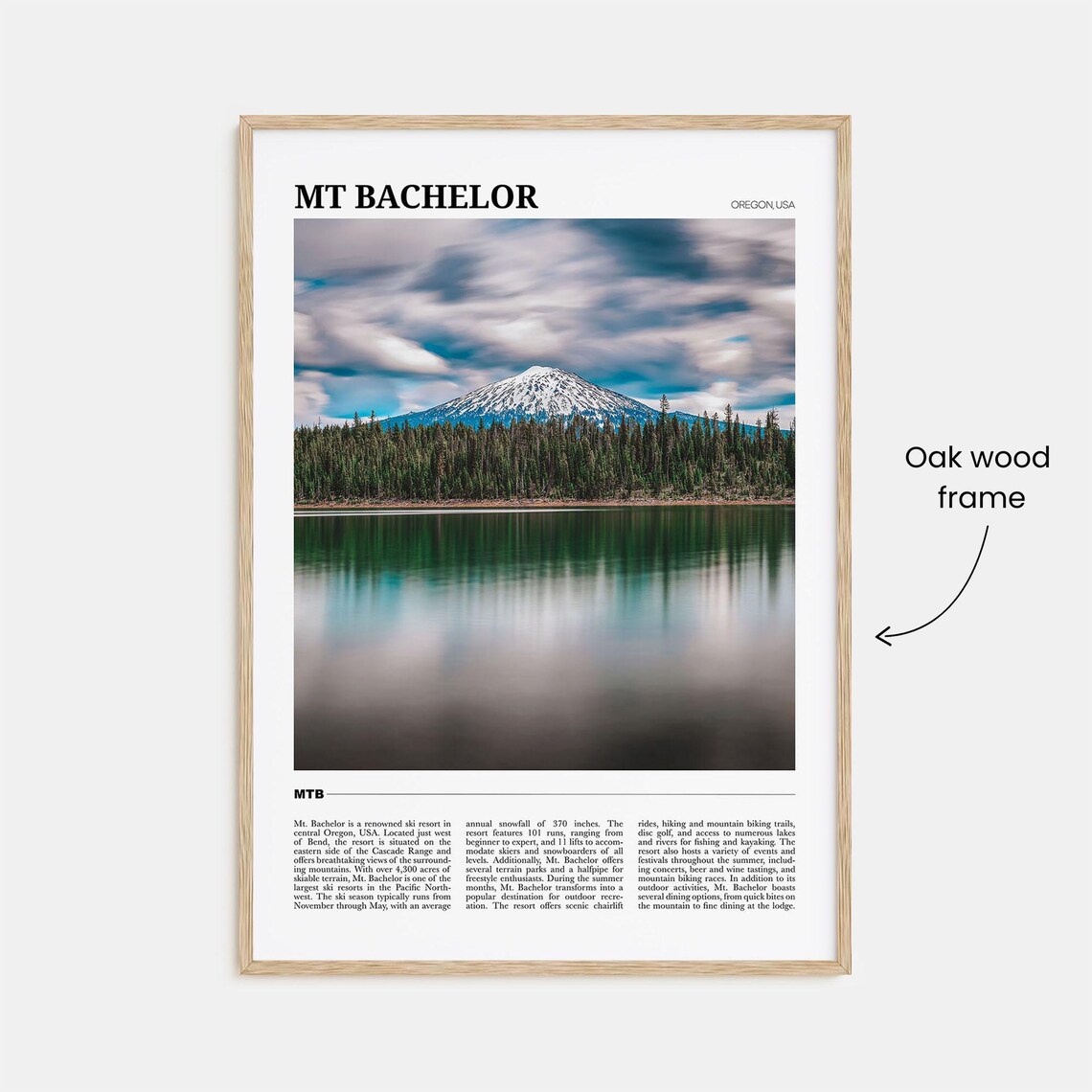Mt Bachelor Travel Poster, Oregon USA Landscape - Image 3