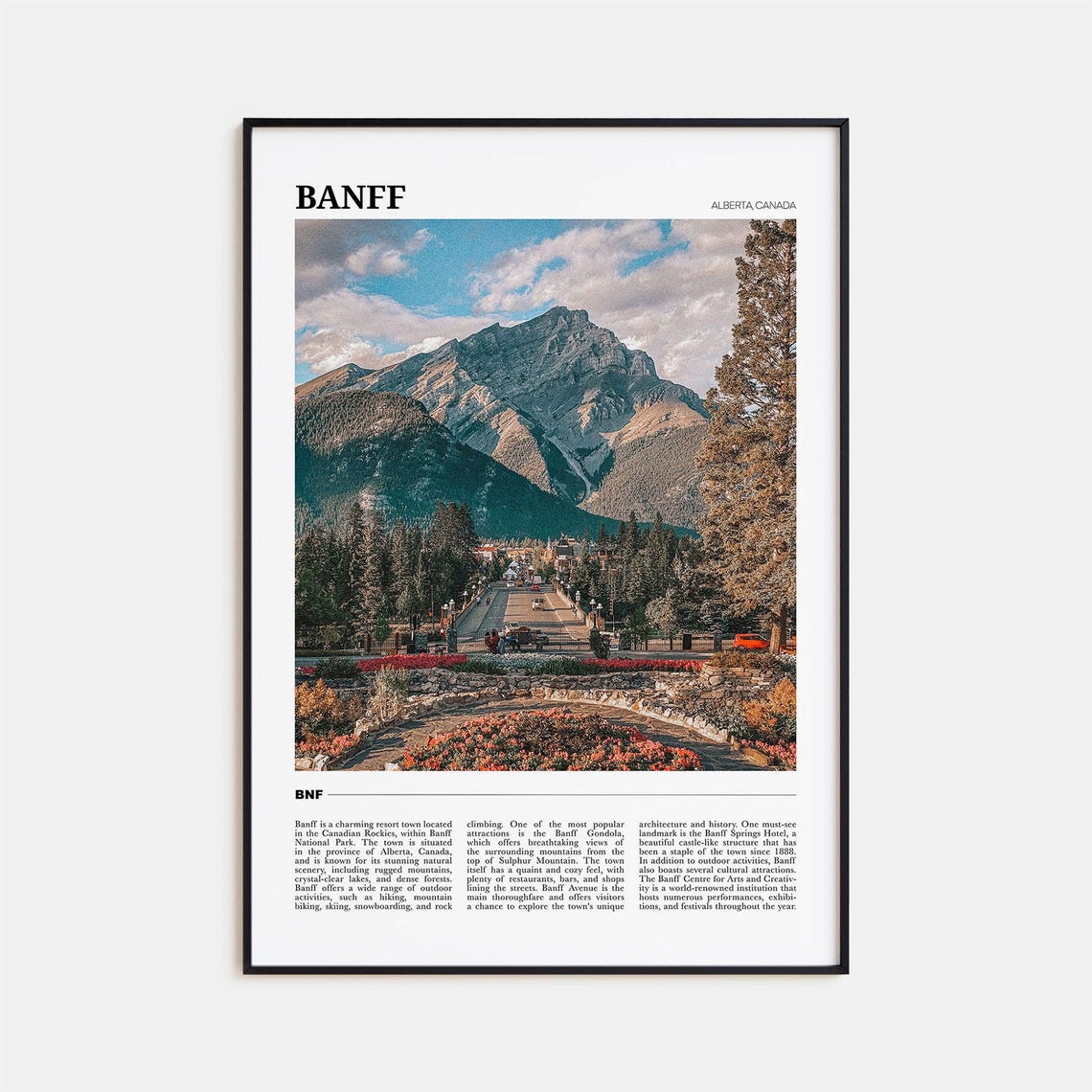 Banff Alberta Canada Scenic Mountain Town Photo Vintage Travel Poster