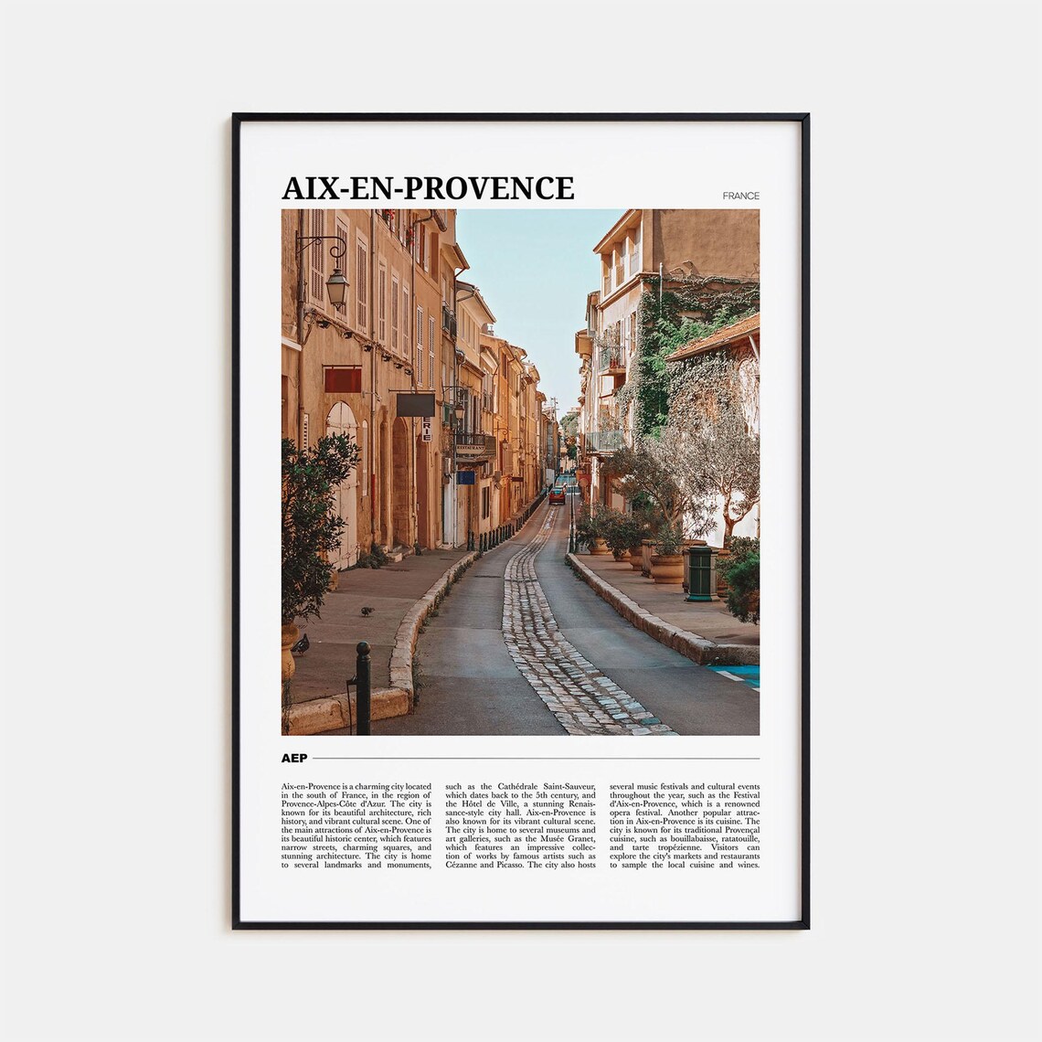 Aix En Provence Travel Poster, France Wall Art Print