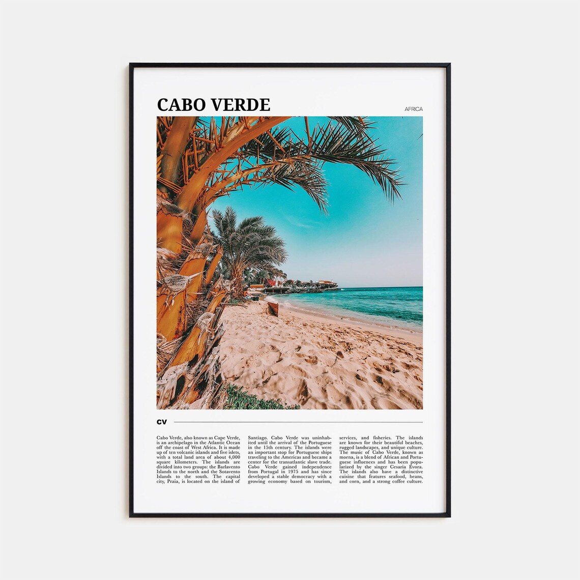 Cabo Verde Travel Poster, African Wall Art Print