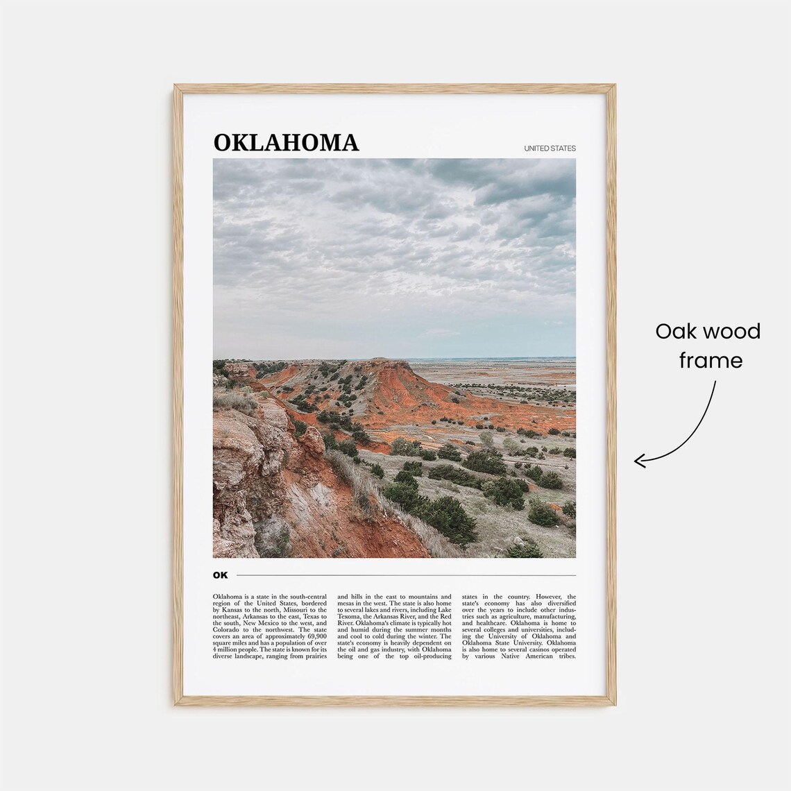 Oklahoma Travel Poster, USA Wall Art Print - Image 3