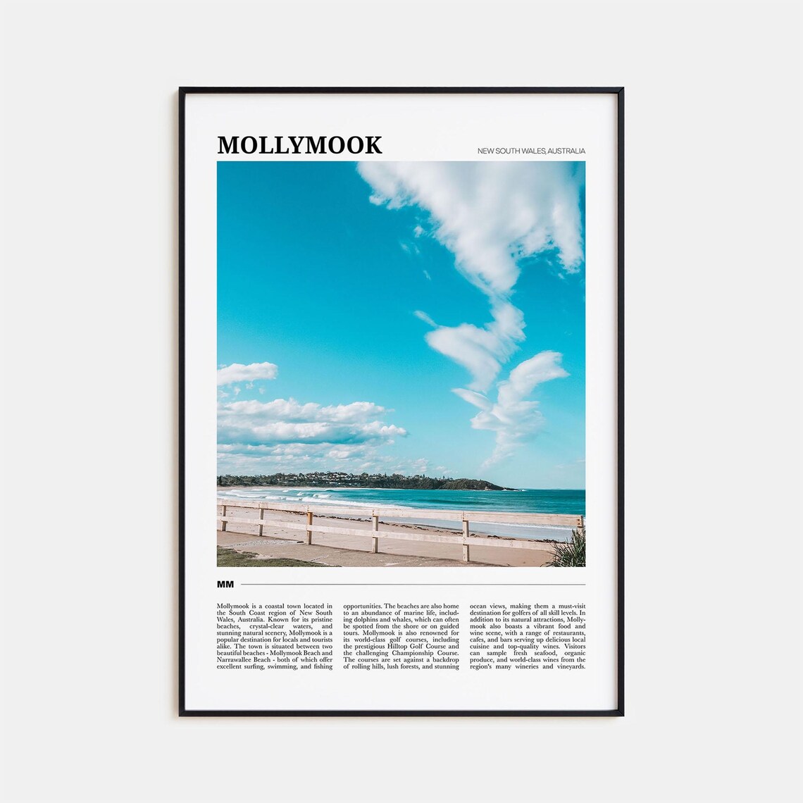 Mollymook New South Wales Beach Surf Coast Travel Poster Series