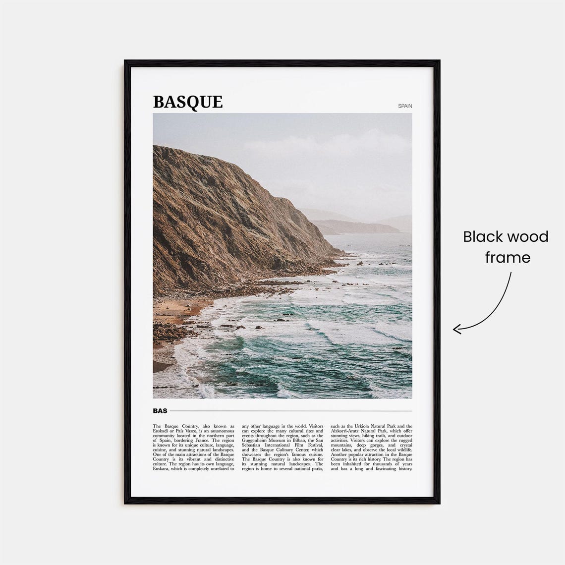 Basque Country Spain Dramatic Coastal Cliff Waves View Poster - Image 2
