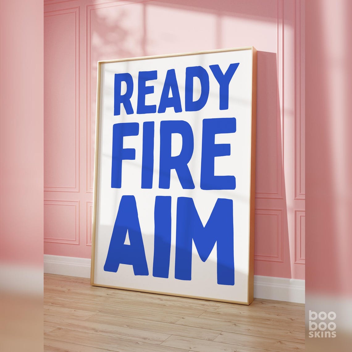 Ready Fire Aim Poster Growth Mindset Print Progress Over Perfection Office Decor Motivational Inspirational Wall Art Pink Dorm