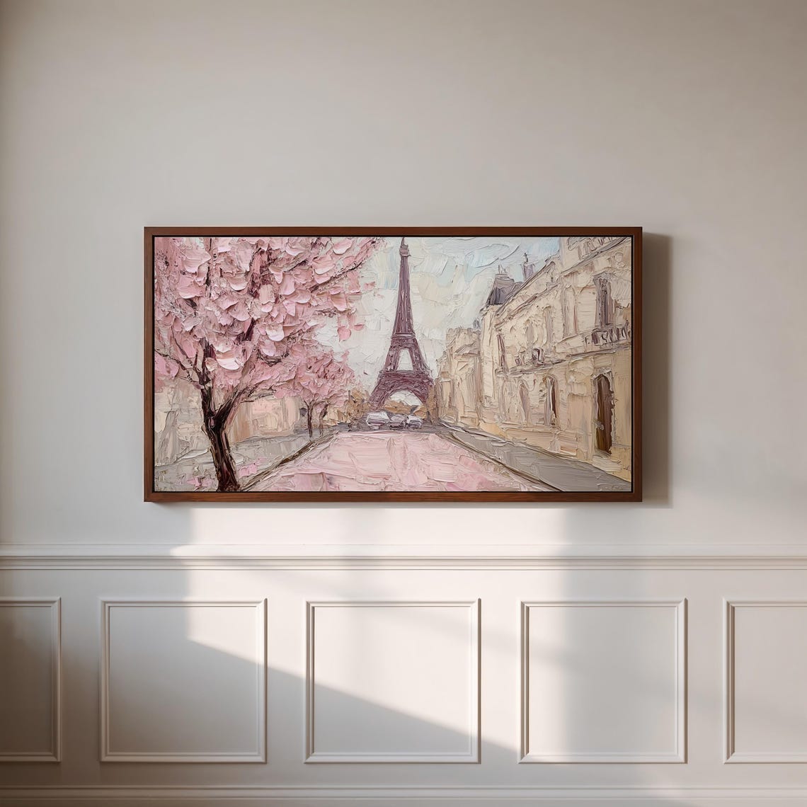 Paris Eiffel Tower Pink Cherry Blossom Spring Street Travel Poster - Image 3