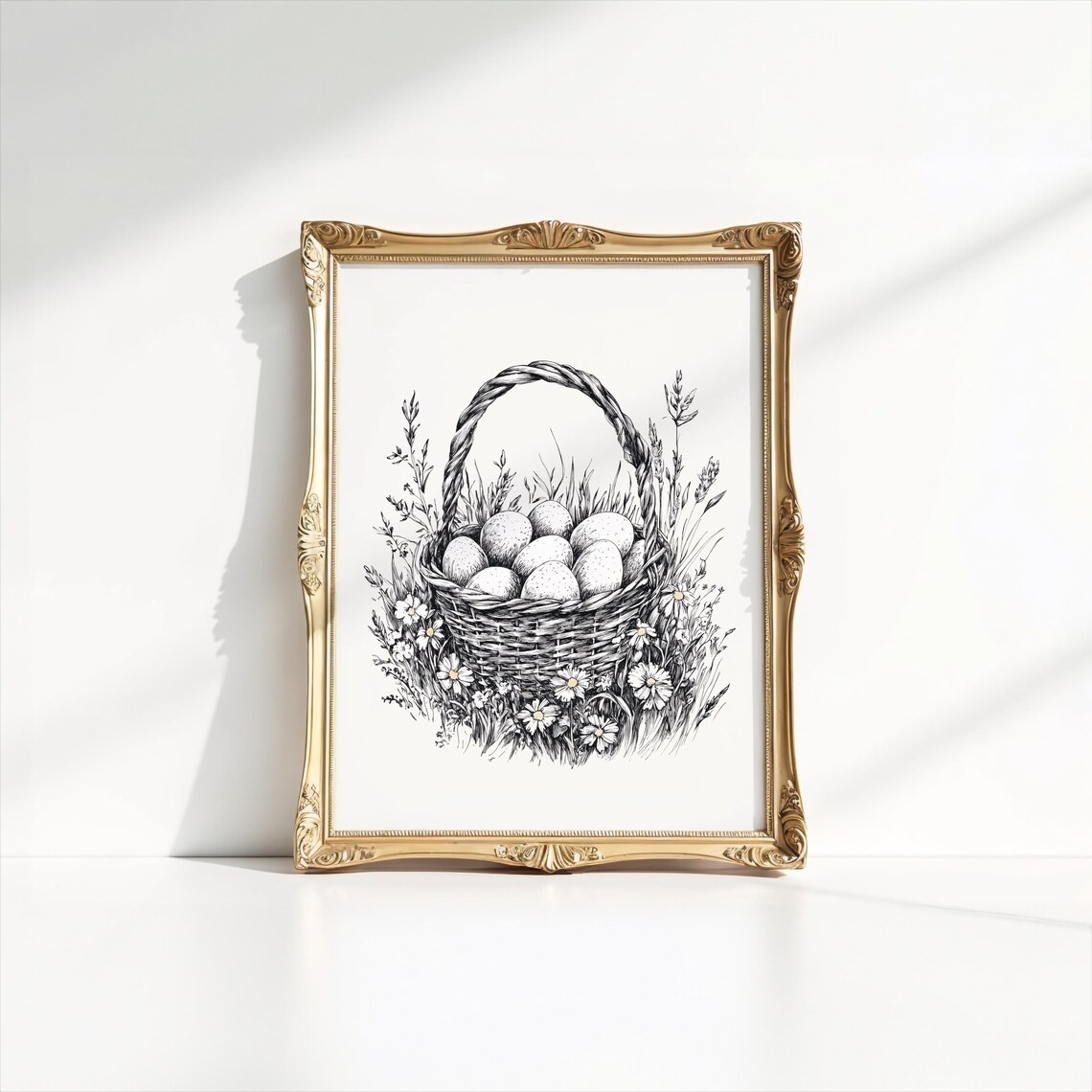 Vintage Easter Basket Illustration Art Print - Image 3