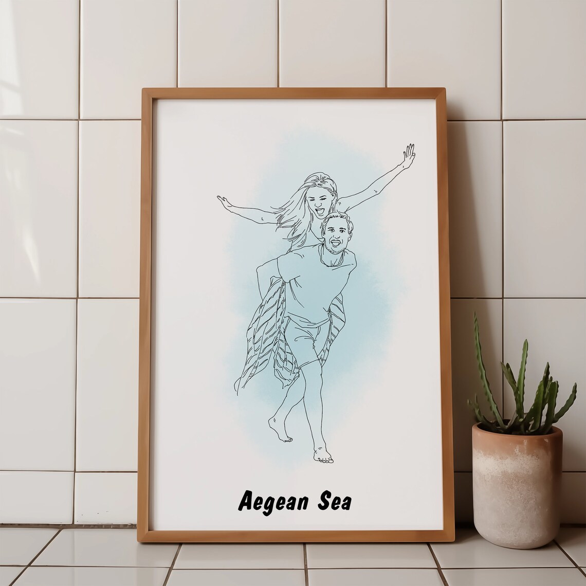 Custom Line Art Personalized Portrait Art Print - Image 3