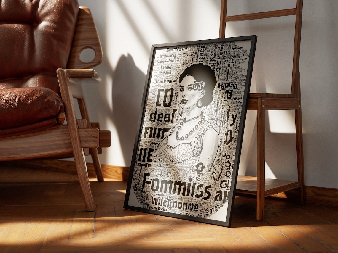 Woman Portrait Made of Inspirational Words Typography Poster - Image 2