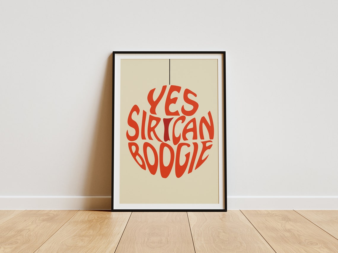 Yes Sir I Can Boogie Funky Pink Disco Ball Typography Poster Art - Image 3