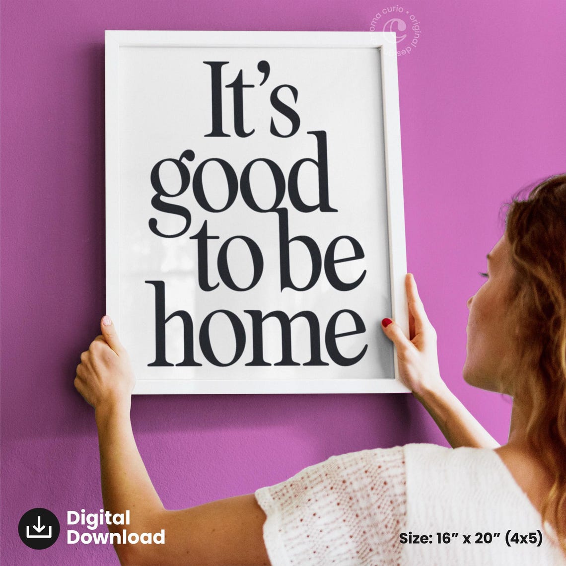 It Is Good To Be Home Black White Minimalist Quote Poster Decor