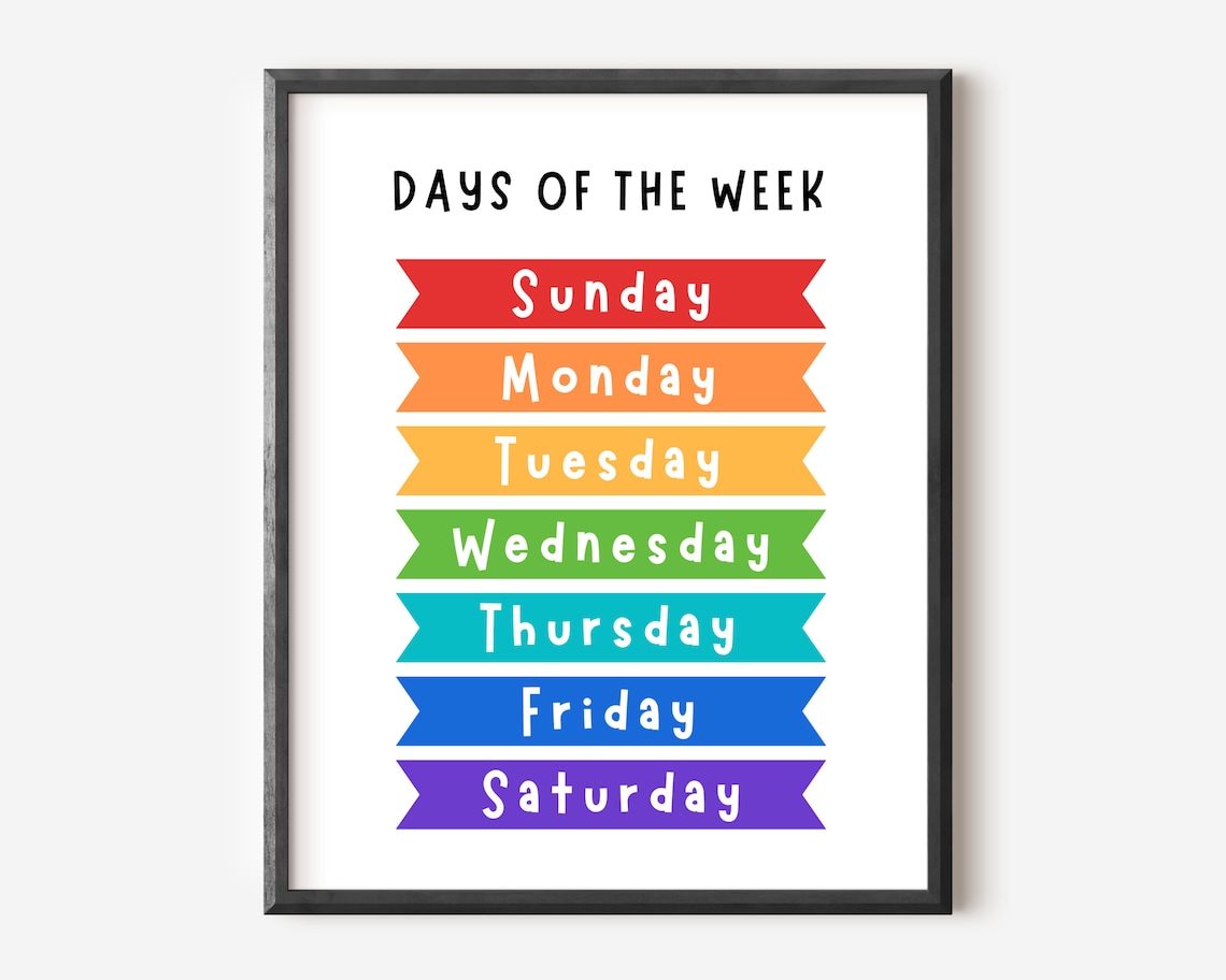 Days of the Week Educational Poster, Classroom Decor - Image 3