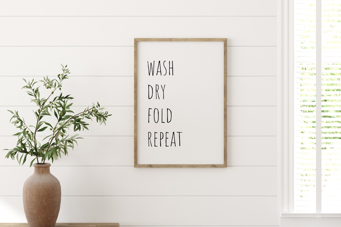 Laundry Wash Dry Fold Repeat Farmhouse Quote Print - Image 2