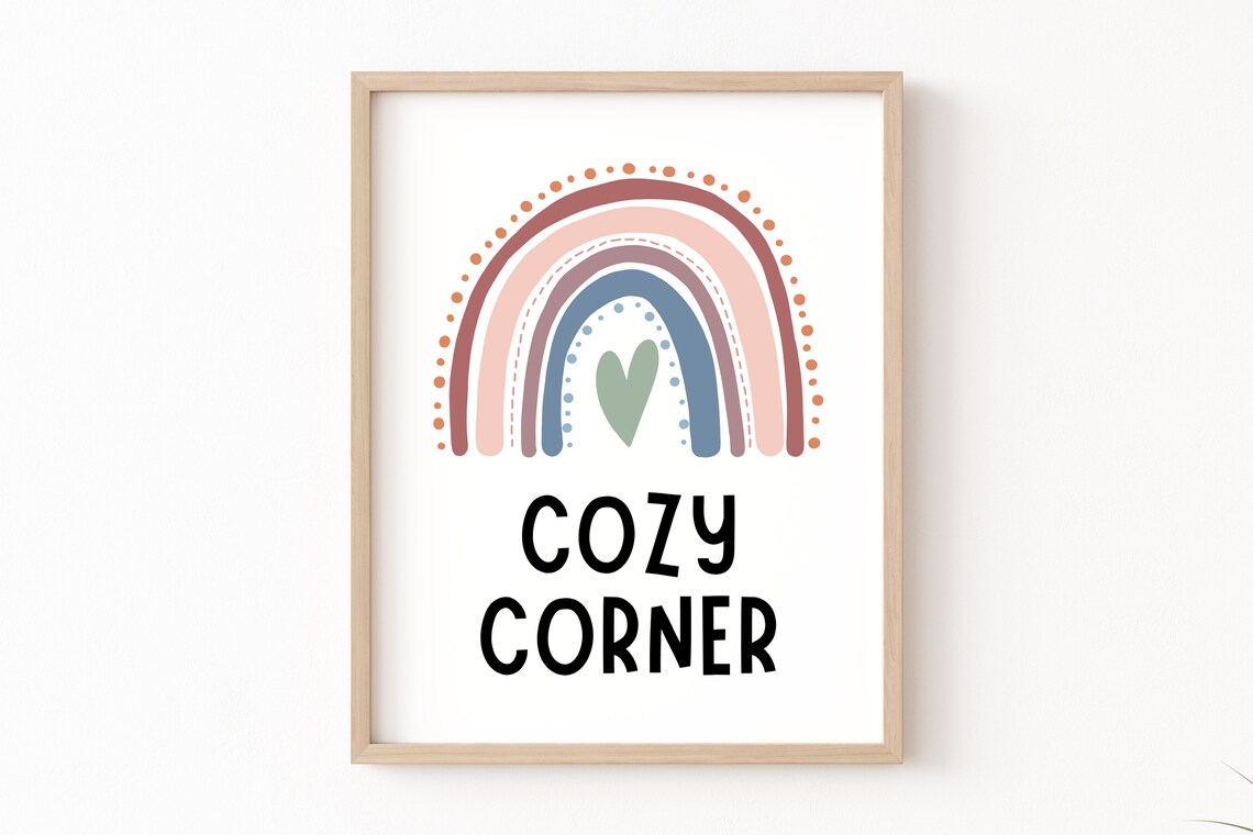 Cozy Corner Boho Classroom Rainbow Art Print