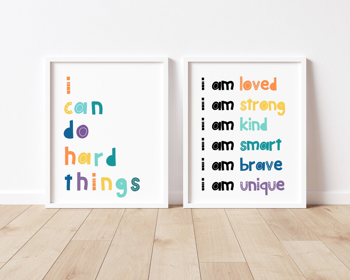 I Can Do Hard Things Affirmations Poster for Kids - Image 2