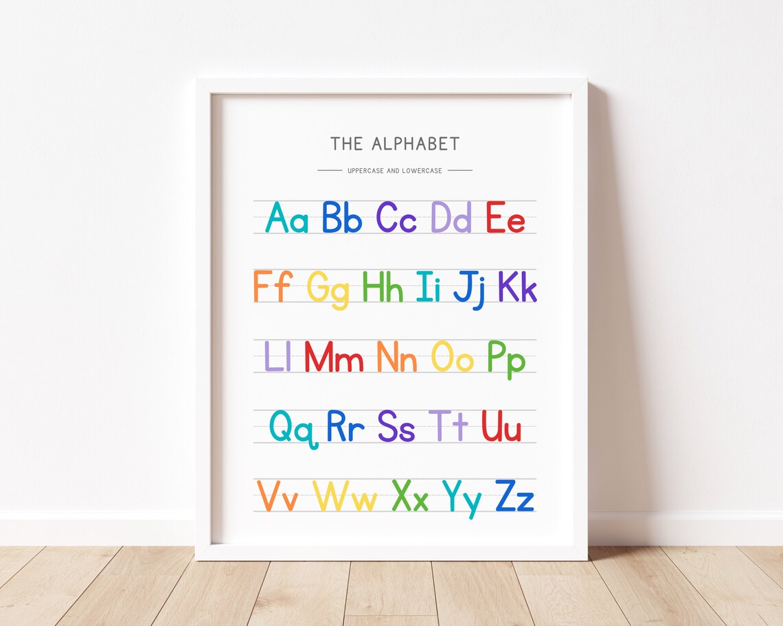 Rainbow Alphabet Handwriting Chart Art Print - Image 3