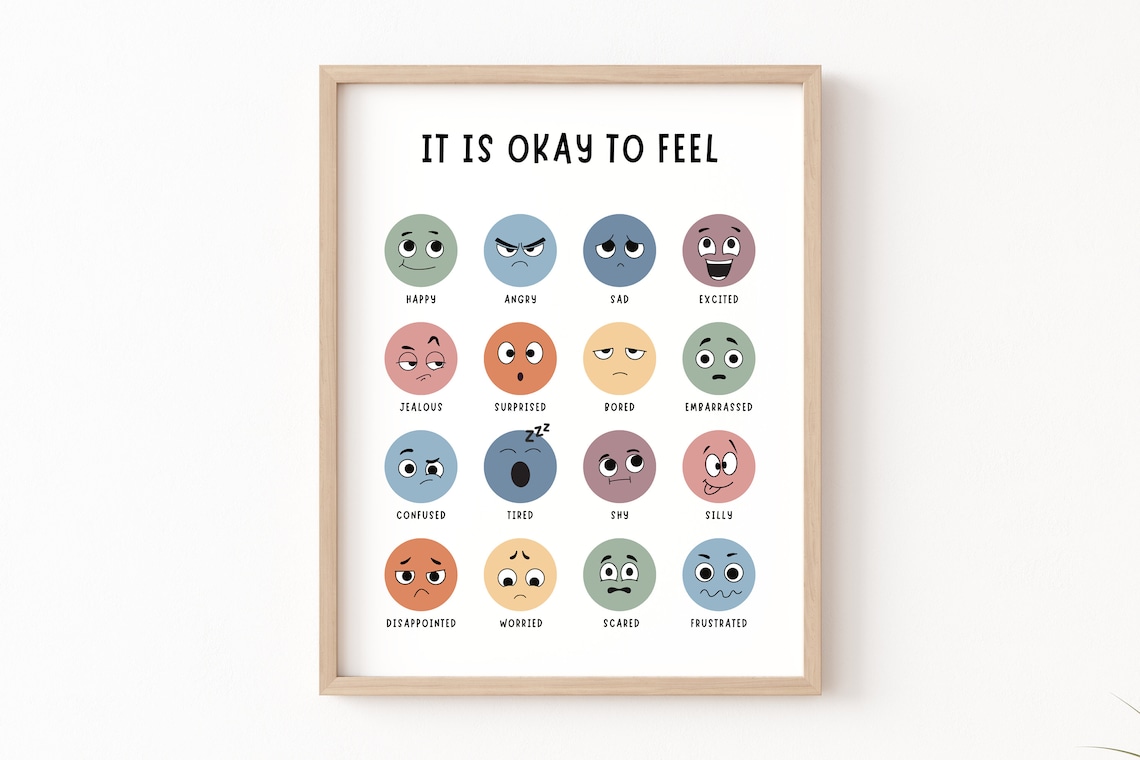 Its Okay To Feel Boho Feelings Chart Art Print