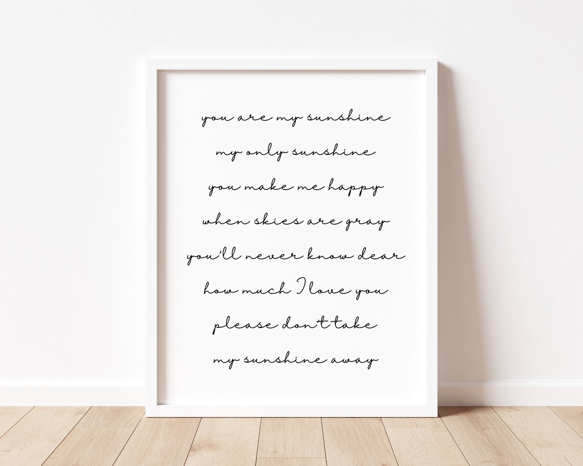 You Are My Sunshine Lyrics Art Print, Boho Nursery - Image 3