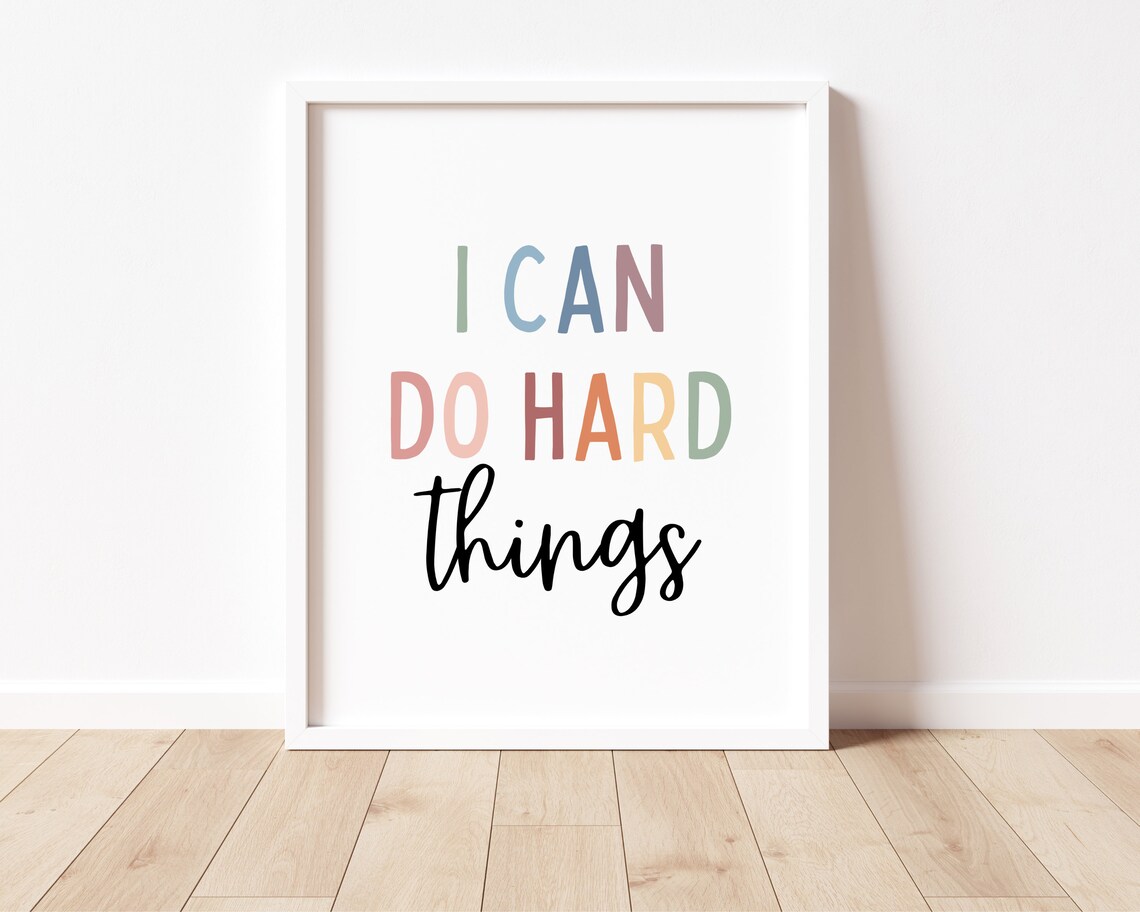 I Can Do Hard Things Boho Classroom Art Print
