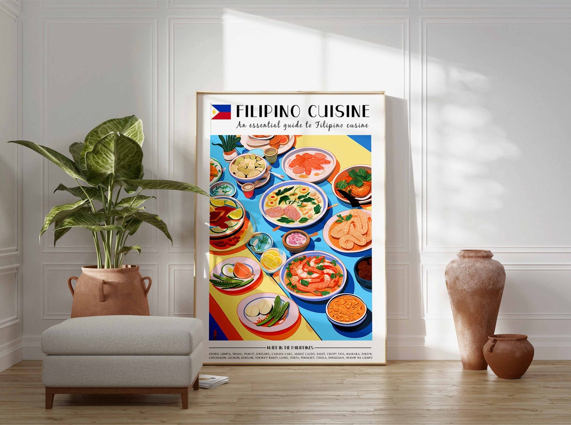 Filipino Cuisine Flat Lay Dishes Guide Food Art Lover Poster - Image 2