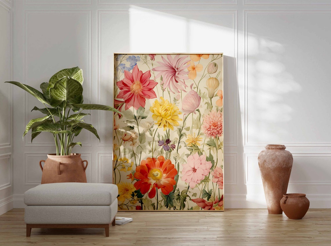 Vintage Wildflower Garden Bouquet Botanical Floral Wall Poster - Image 3
