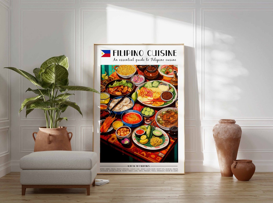 Food Print Filipino Food Poster Food Art Kitchen Decor Retro Wall Decor Kitchen Wall Art Vintage Filipino Food Wall Art Large Print - Image 3