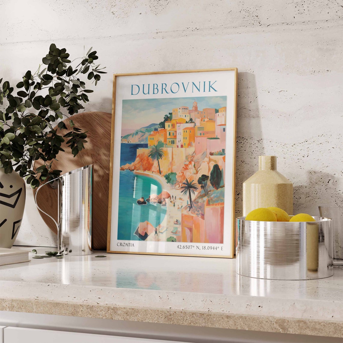 Dubrovnik Travel Print Dubrovnik Travel Poster Croatia Wall Art Mediterranean Travel Decor Dubrovnik Travel Gift Dubrovnik Vacation Art - Image 3