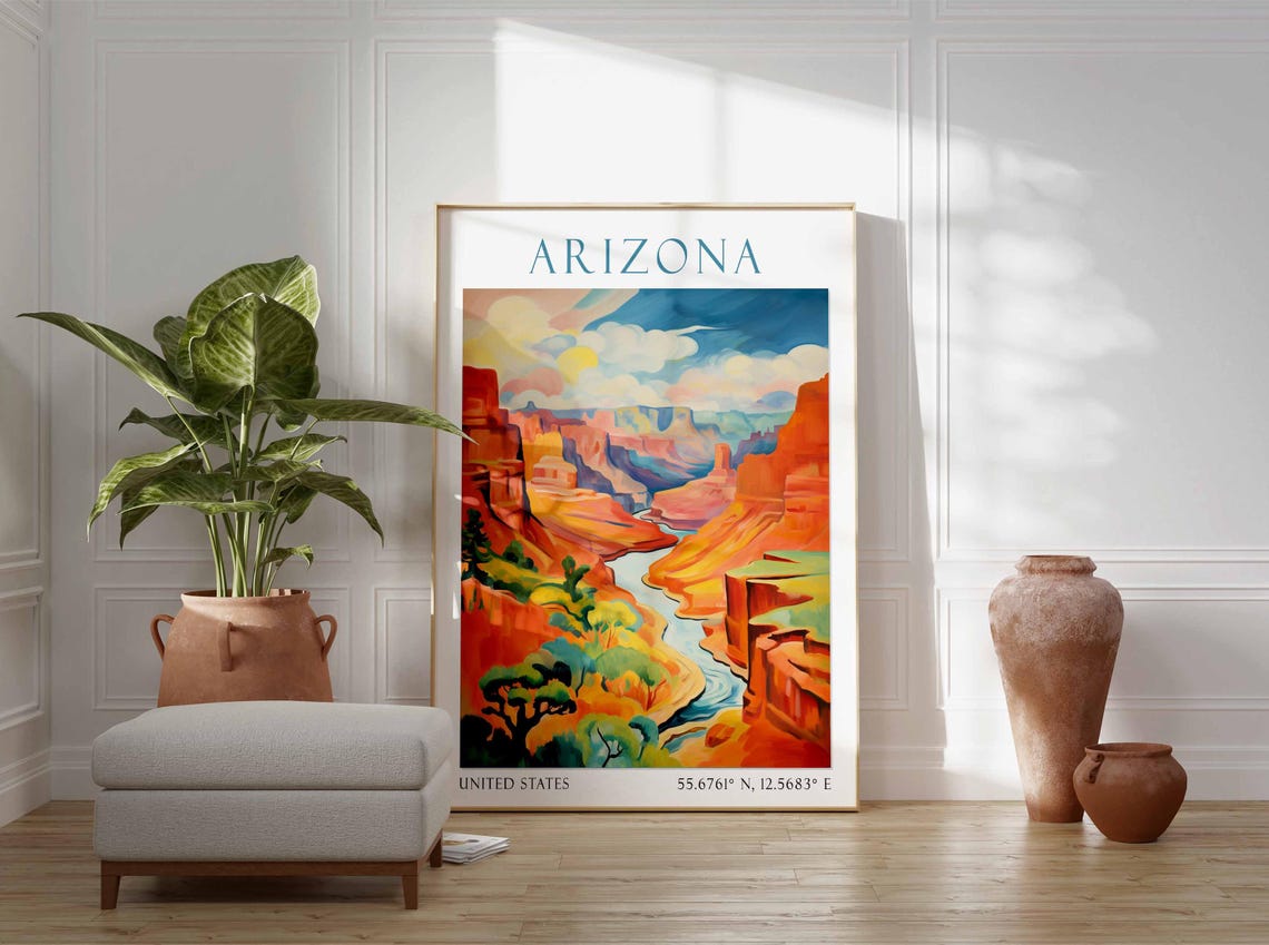 Arizona Grand Canyon River Desert Red Rock Canyon Vista Poster - Image 3