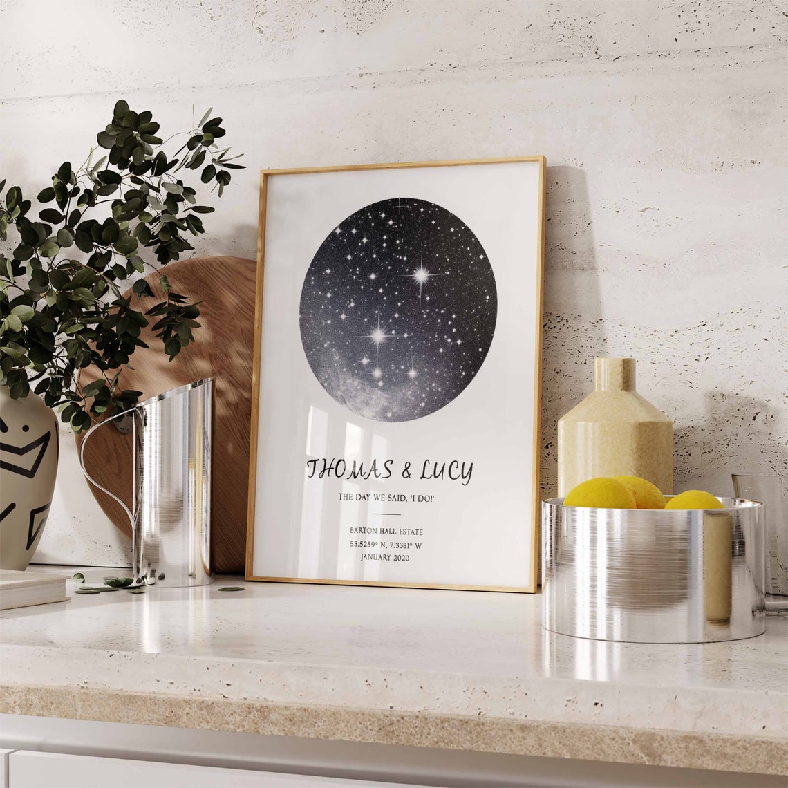 Personalized I Do Wedding Day Night Sky Star Map Memory Poster - Image 3