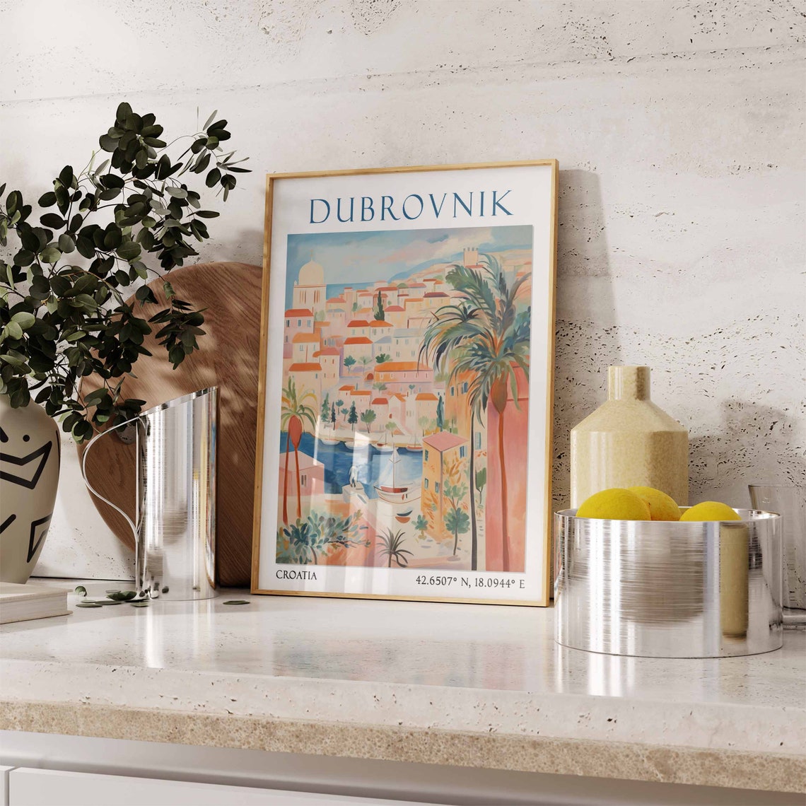 Dubrovnik Travel Print Dubrovnik Travel Poster Croatia Wall Art Mediterranean Travel Decor Dubrovnik Travel Gift Dubrovnik Vacation Art - Image 3