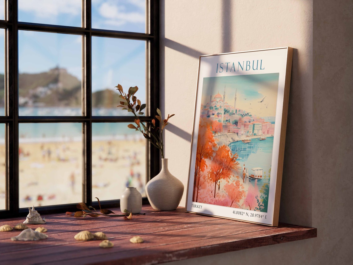Istanbul Travel Print Turkey Travel Poster Istanbul Travel Wall Art Modern Travel Art Travel Gift Travel Decor - Image 2