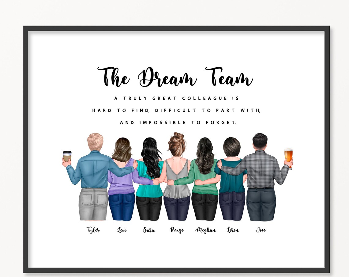 The Dream Team Coworker Farewell Personalized Tribute Poster